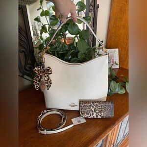 Coach Large Laurel Shoulder Bag with Animal Print Wallet